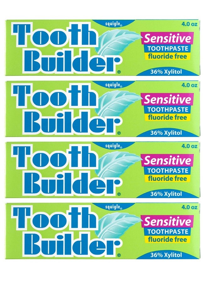 Tooth Builder Sls Free Toothpaste (Stops Tooth Sensitivity) Prevents Canker Sores Cavities Perioral Dermatitis Bad Breath Chapped Lips 4 Pack