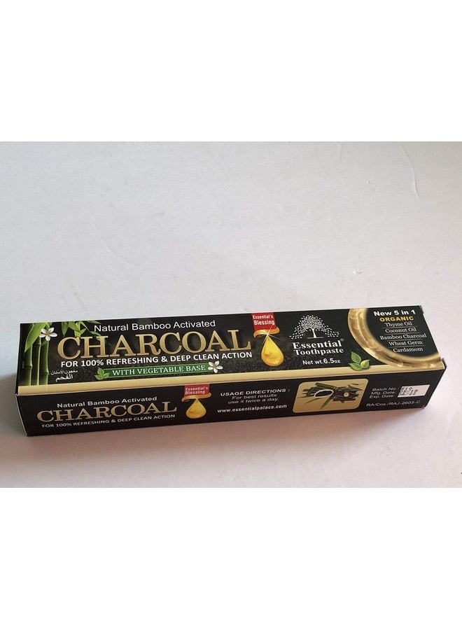 Natural Bamboo Activated Charcoal Essential Toothpaste (100% Fluoride Free) (1 Tube)