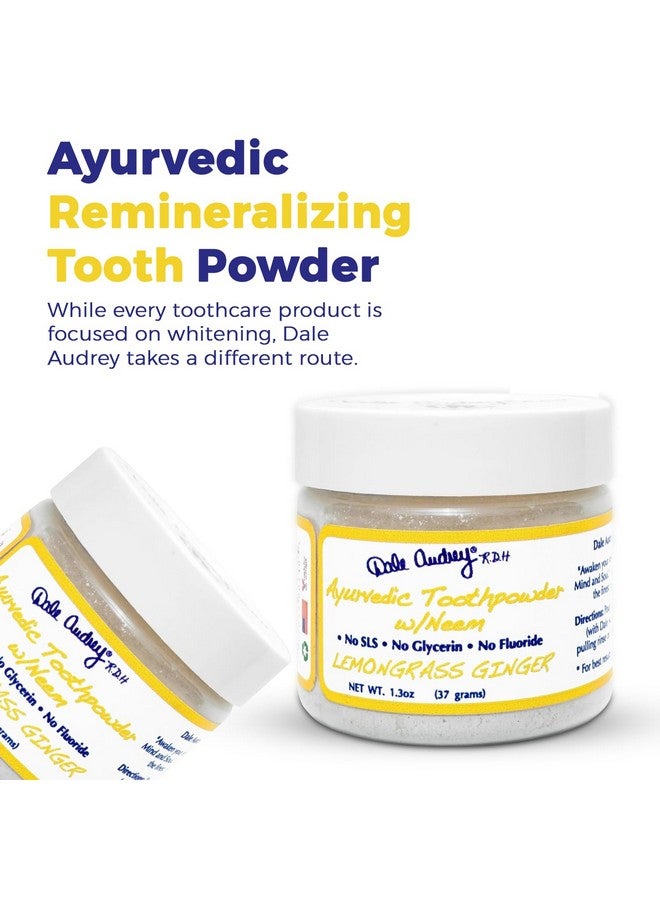 Ayurvedic Remineralizing Tooth Powder For Sensitive Teeth Organic Ginger Flavor Teeth Whitening And Fresh Breath Natural Toothpowder For Gums And Bad Breath (1.3 Oz)