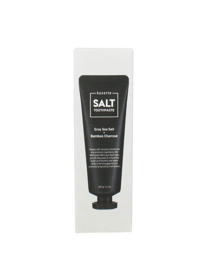 Salt Toothpaste 100G Activated Charcoal Toothpaste Teeth Whitening & Deep Clean With Premium Ingredients Gray Sea Salt Bamboo Charcoal Fresh Peppermint No Black Residue Vegan