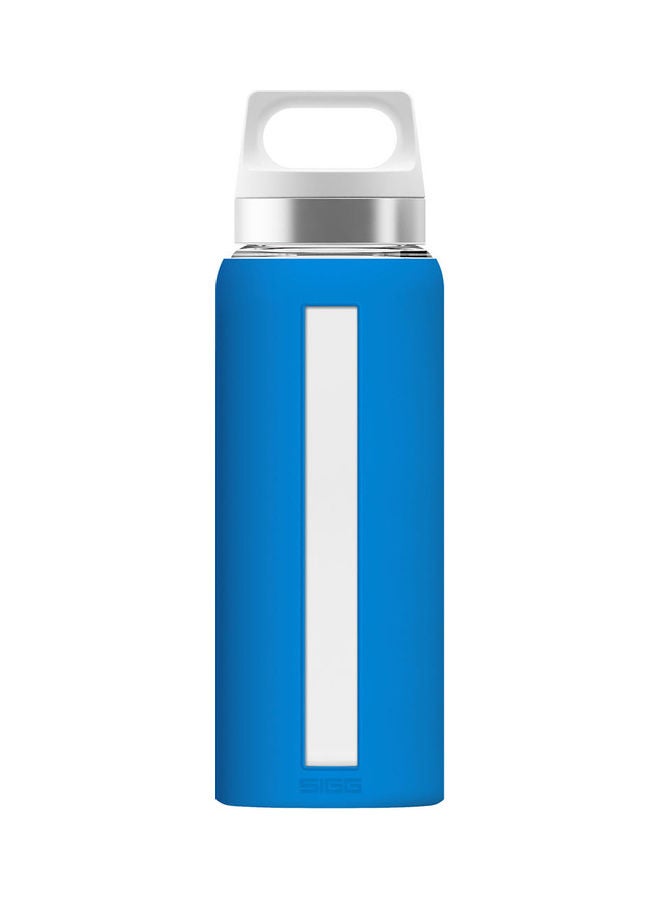 Glass Water Bottle Electric Blue