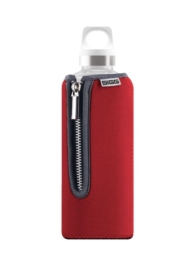 Glass Water Bottle Red