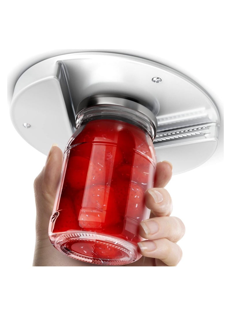 Under Cabinet Lid Jar Opener - for Weak Hands and Seniors With Arthritis - Heavy Duty, Allows to Easily Unscrew Any-Size Lid - Effortless Bottle & Can Opener for your Kitchen