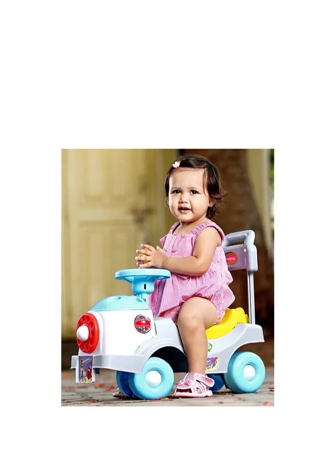 Babyhug Fun N Learn Ride-On for Toddlers - Yellow and Blue
