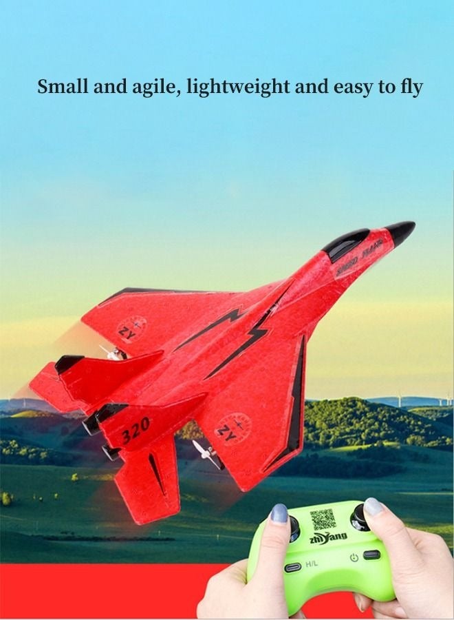 Remote Controlled Aircraft, Easy to Fly Remote Controlled Glider, Fighter Toy, Gift for Beginners, Adults, And Children (Red)