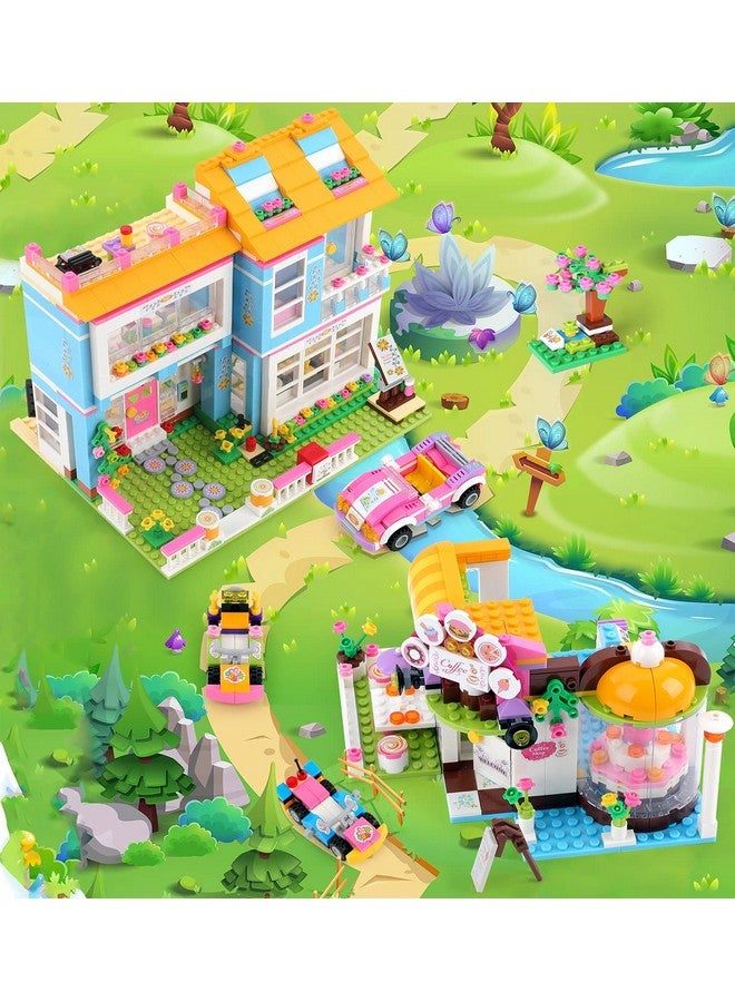 1422 Pcs Friends House Building Set City Park Cafe And House Building Party Creative Girls Stem Building Toys Shop Fun Playset Best Role Play Gift For Girls 612