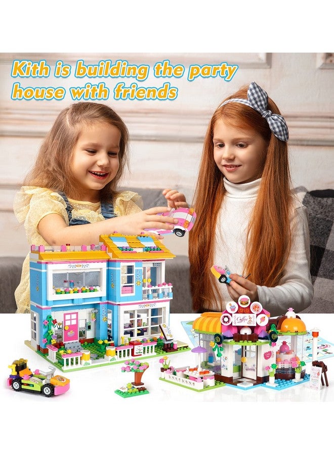 1422 Pcs Friends House Building Set City Park Cafe And House Building Party Creative Girls Stem Building Toys Shop Fun Playset Best Role Play Gift For Girls 612