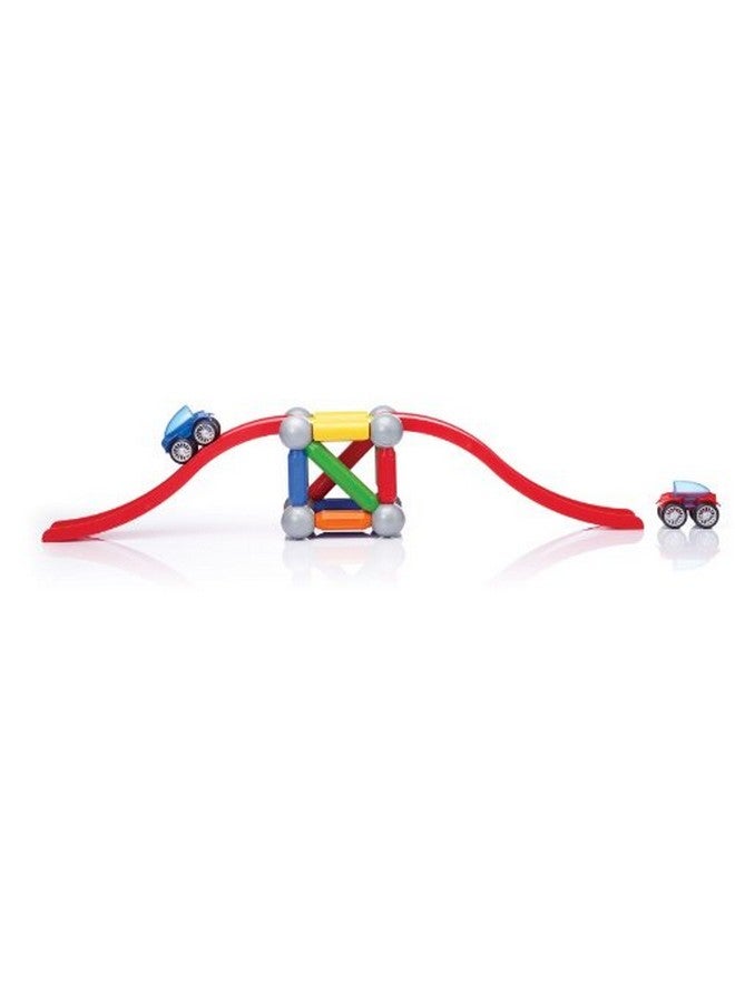 Stunt Cars (Basic Stunt) Stem Magnetic Discovery Building Set With Moving Vehicles Featuring Safe Extrastrong Oversized Building Pieces For Ages 3+