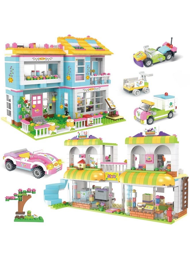 1657 Pieces Friends House Building Blocks Set Supermarket Creative Toy Building Kit For Kids Best Learning And Roleplay Stem Construction Toy Gifts With Storage Box For Girls 612