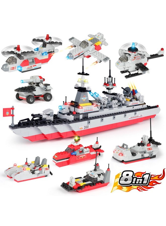 Military Battle Ship Boat Building Block Creative Gift For Boys Girls Aged 6+ (Military Battleship)