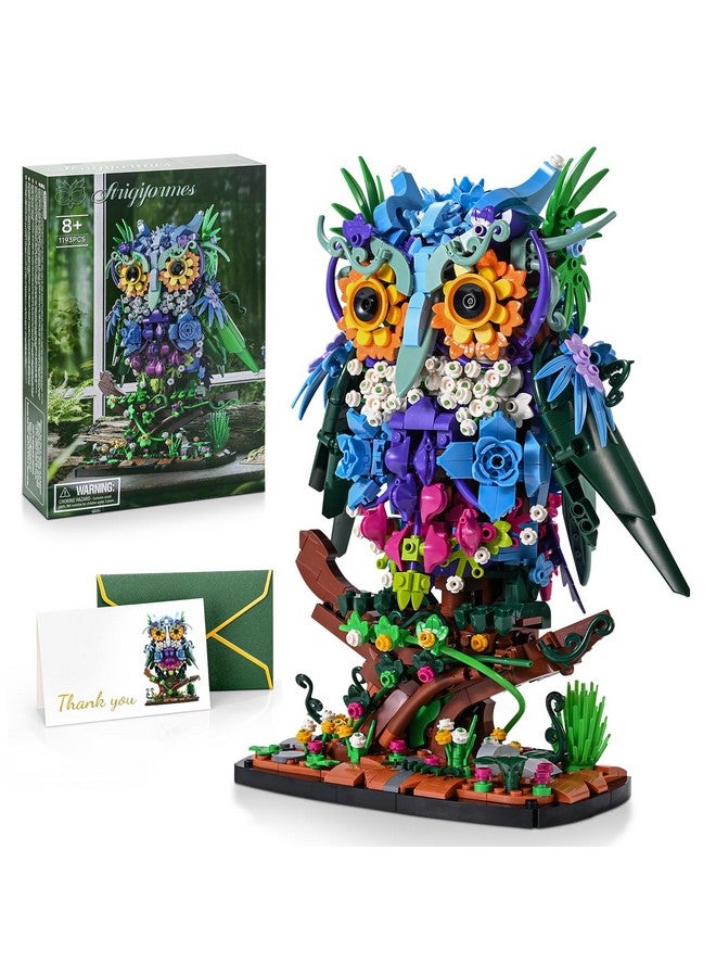 Owl Animal Building Toy Set Home Decor Or Office Art Collectible Model With Flowerseaster Mother'S Day Birthday Creative Gifts For Adults Or Teens Kids 8+ New 2024 (1193 Pieces)