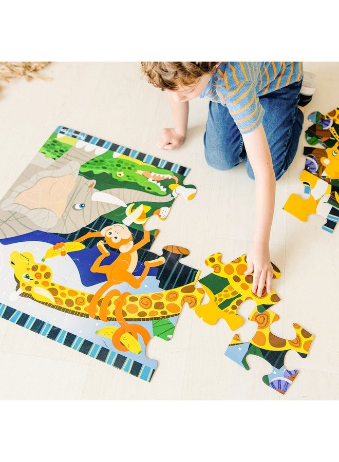 Safari Social Jumbo Jigsaw Floor Puzzle (24 Pcs 2 X 3 Feet) Kids Animal Puzzles Large Floor Puzzles For Preschoolers And Kids Ages 3+ Fsccertified Materials