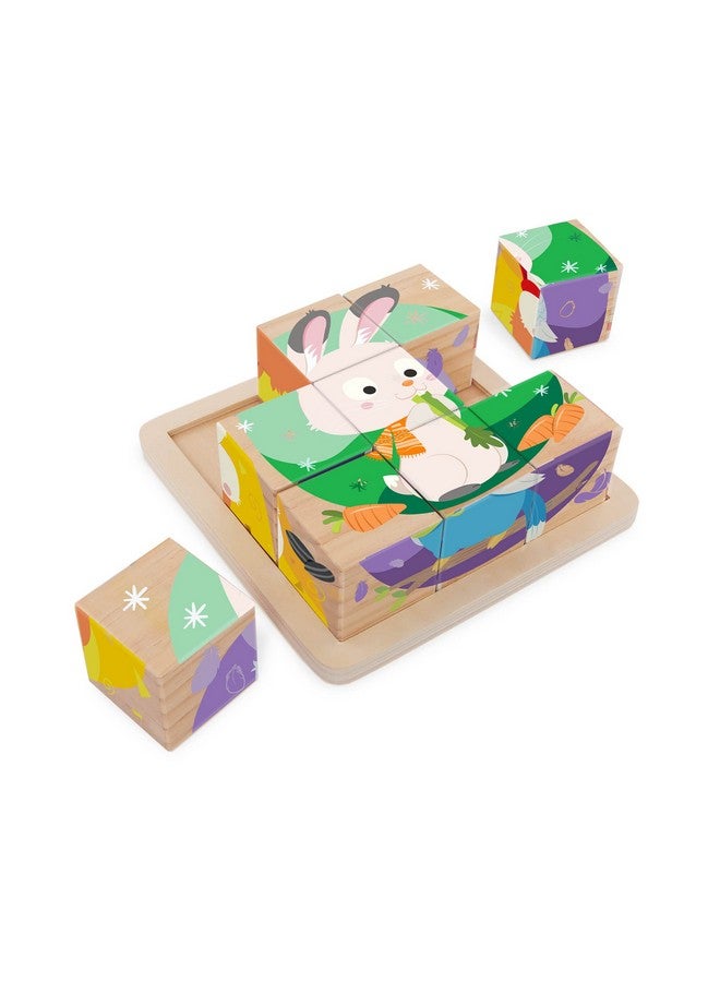 Wooden Cube Puzzle Puzzles For Toddlers 6 Puzzles In 1 Wooden Toys Educational Toys 2 Years + Puzzle Cube Pets