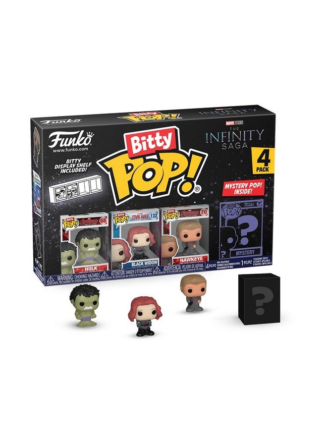 Bitty Pop Marvel Mini Collectible Toys 4Pack Hulk Black Widow Hawkeye & Mystery Chase Figure (Styles May Vary)