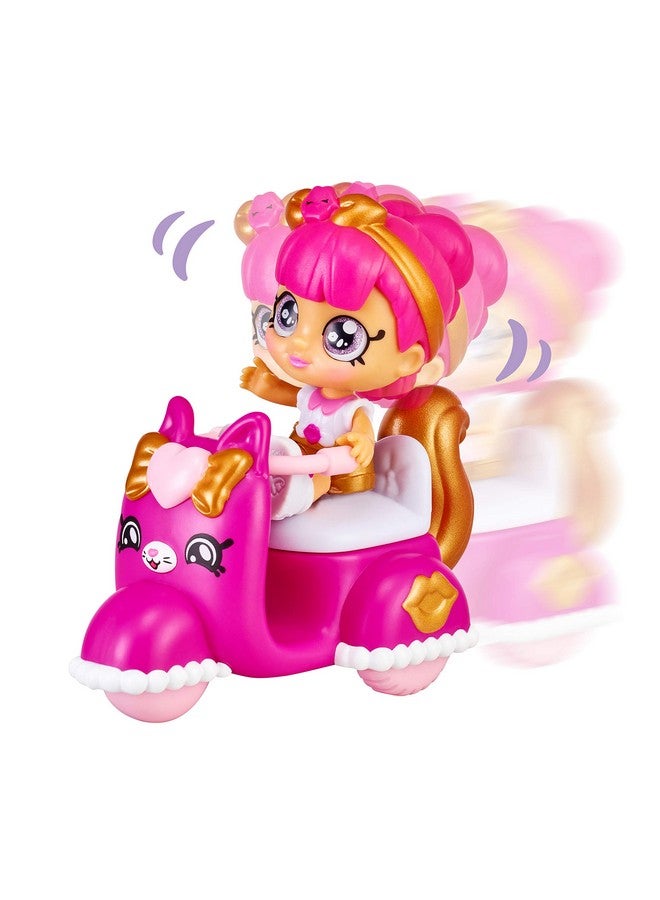 Minis Lippy Lulu'S Scooter Collectible Vehicle And Posable Bobble Head Figurine 2Pc