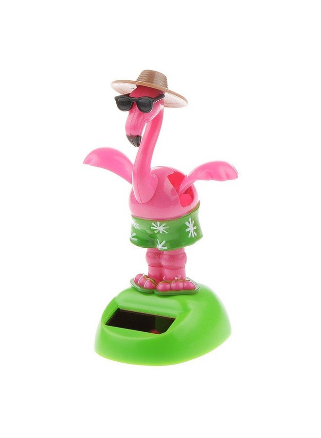 Flapping Wings Flamingo Solar Powered Hawaii Style Shaking Ornaments Car Dashboard Dancer Bobble Head (Flamingo A)