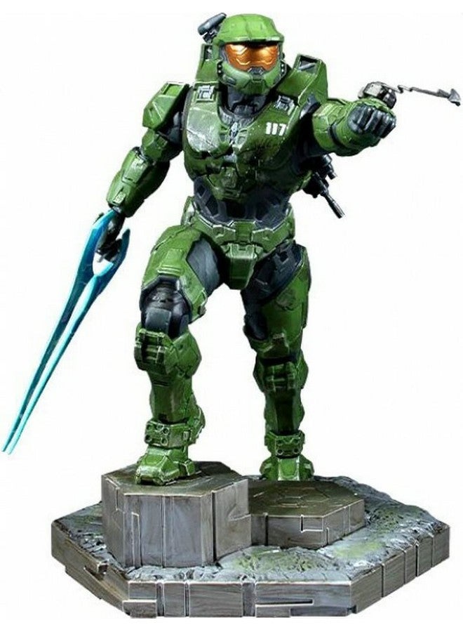 Halo Infinite Master Chief Grappleshot Pvc Statue 10 Inches Green