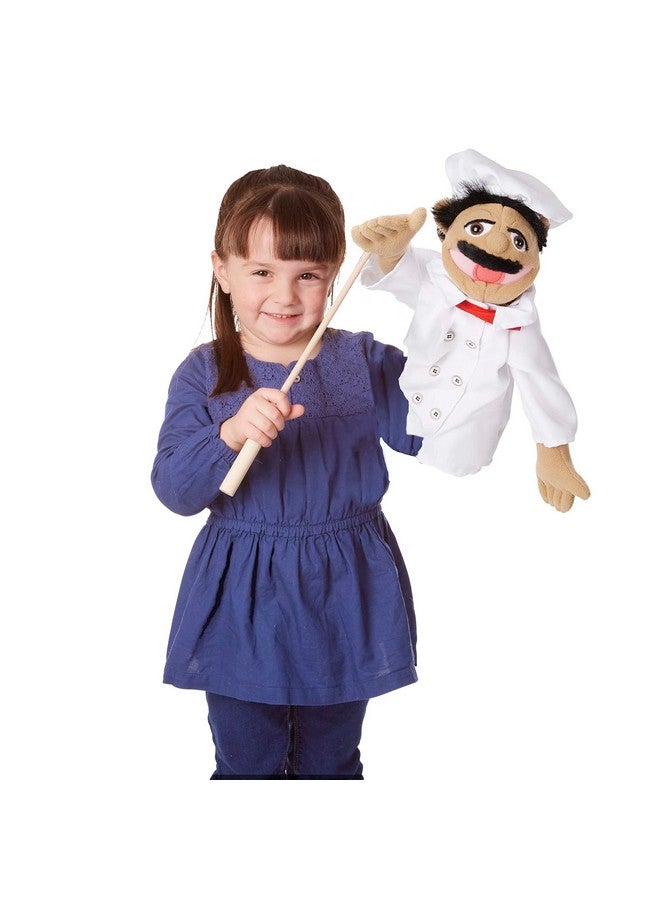 Chef Puppet (Al Dente) With Detachable Wooden Rod Pretend Play Chef Puppet Chef Pepe