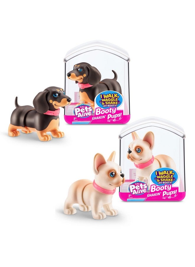 Booty Shakin' Pups (Frenchie & Dachshund) By Zuru 2 Pack Interactive Mini Dog Toys That Walk Waggle And Booty Shake Electronic Puppy Toy For Kids And Girls