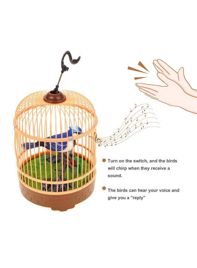 Singing & Chirping Bird In Cage Realistic Sounds & Movements Sound Activation Pet Caged Bird Toy