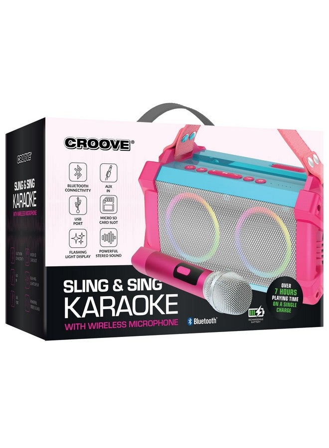 Sling & Sing Portable Karaoke Machine For Girls & Adults Wireless Karaoke Bluetooth Speaker With Microphone Gift For Girl Age 78 Kid Music Player System Gifts For Girls & Boys Ages 812 Year Old