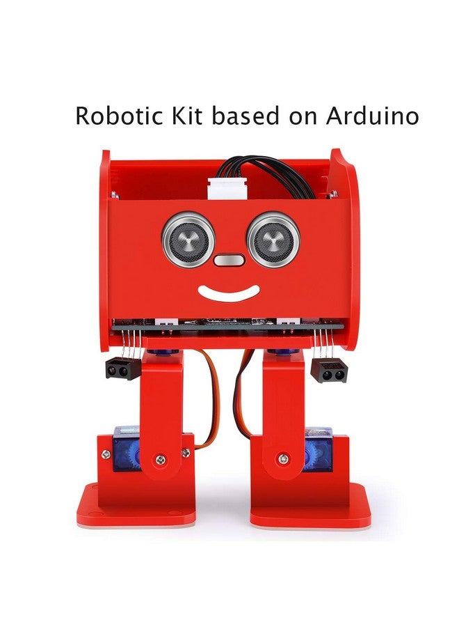 Penguin Bot Biped Robot Kit Compatible With Arduino Stem Projects & Toys For Kids Teens Adults Robotics & Engineering Kits Science Coding Programming Set Gift For Boys Girls (Red)