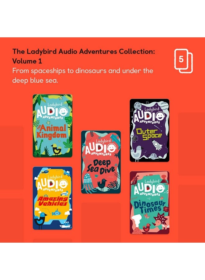 Ladybird Audio Adventures Collection Vol. 1 Kids 5 Audio Cards For Use Player & Mini Allin1 Audio Player Screenfree Listening With Fun Playtime Bedtime & Travel Stories Ages 5+