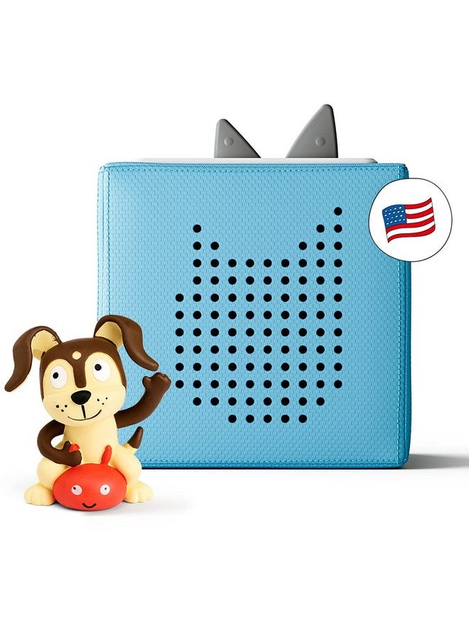 Toniebox Audio Player Starter Set With Playtime Puppy Listen Learn And Play With One Huggable Little Box Light Blue
