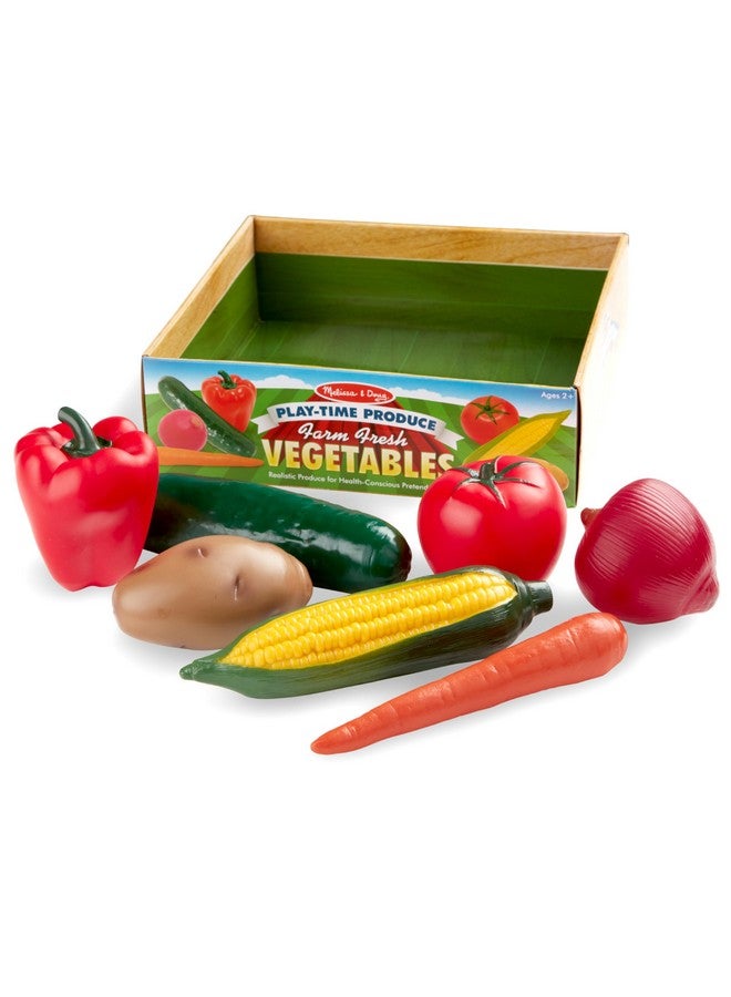 Playtime Produce Vegetables Play Food Set With Crate (7 Pcs)