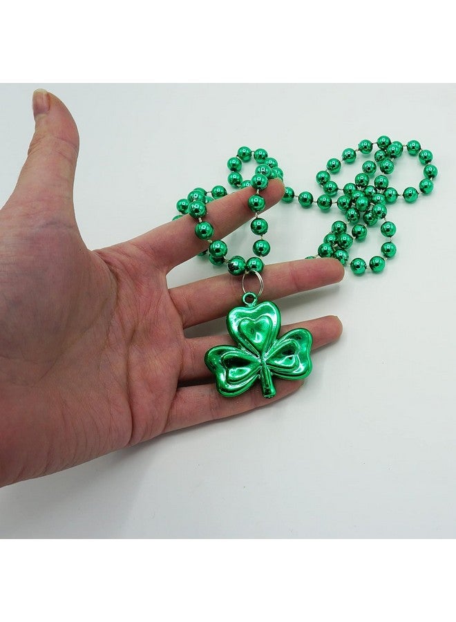 12 Pcs St Patricks Day Beads Necklace Bulk Green Shamrock Beads For Irish Party Favors & Supplies Costume Accessories By 4E'S Novelty
