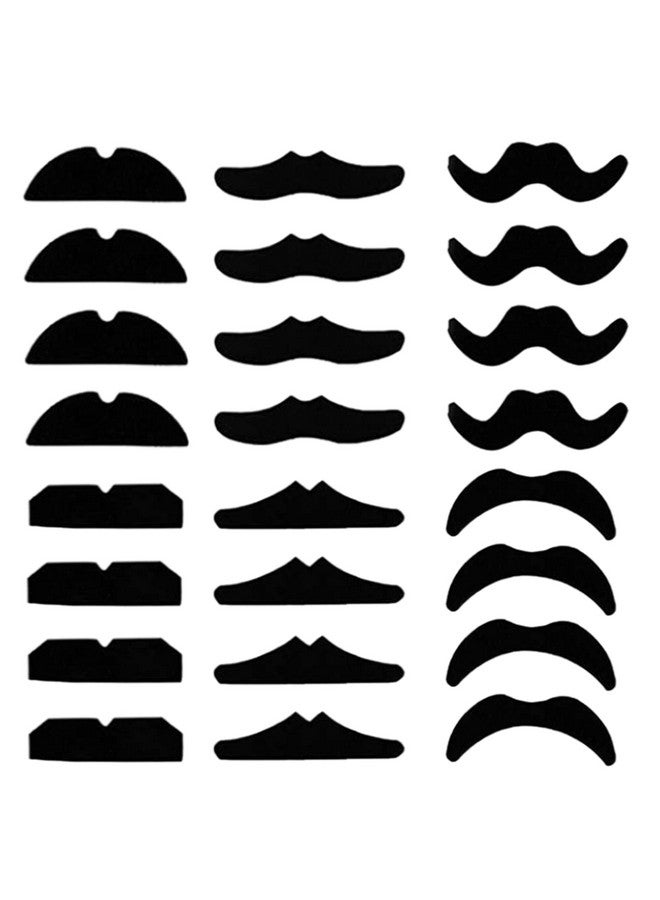 24 Pcs Novelty Self Adhesive Mustachesmustache Party Suppliesfake Moustaches Stickers Set For Masquerade Party Or Halloween Black