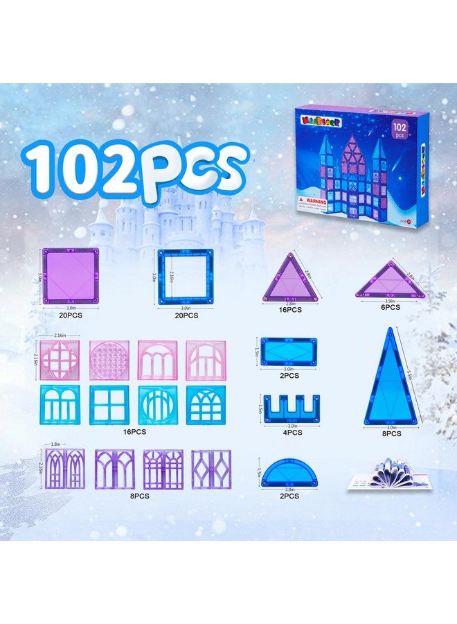 102Pcs Magnetic Tiles Frozen Magnet Building For 3 4 5 6 7 8 Years Old Girls Birthday Gifts Frozen Princess Preschool Stem Educational Toys