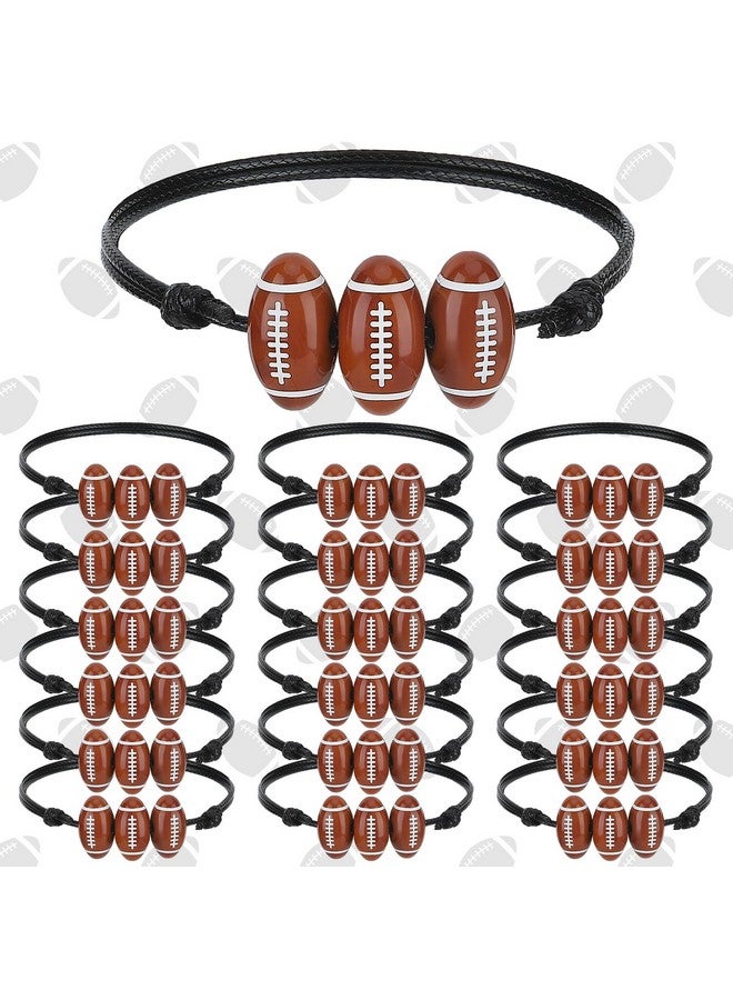 20 Pcs Sport Theme Charm Bracelets Sport Beads Ball Bracelet Adjustable Braided Football Gifts Sports Fan Football Bracelets For Boys Girls Adults Birthday Favors Decorations