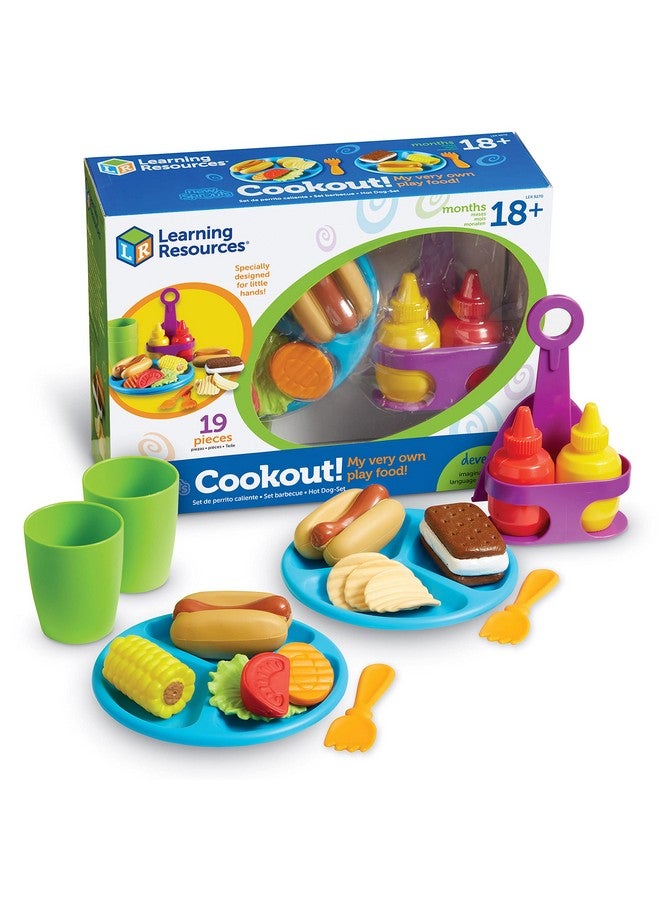 New Sprouts Cookout 19 Pieces Ages 18+ Months Barbecue Set Pretend Play Food For Toddlers