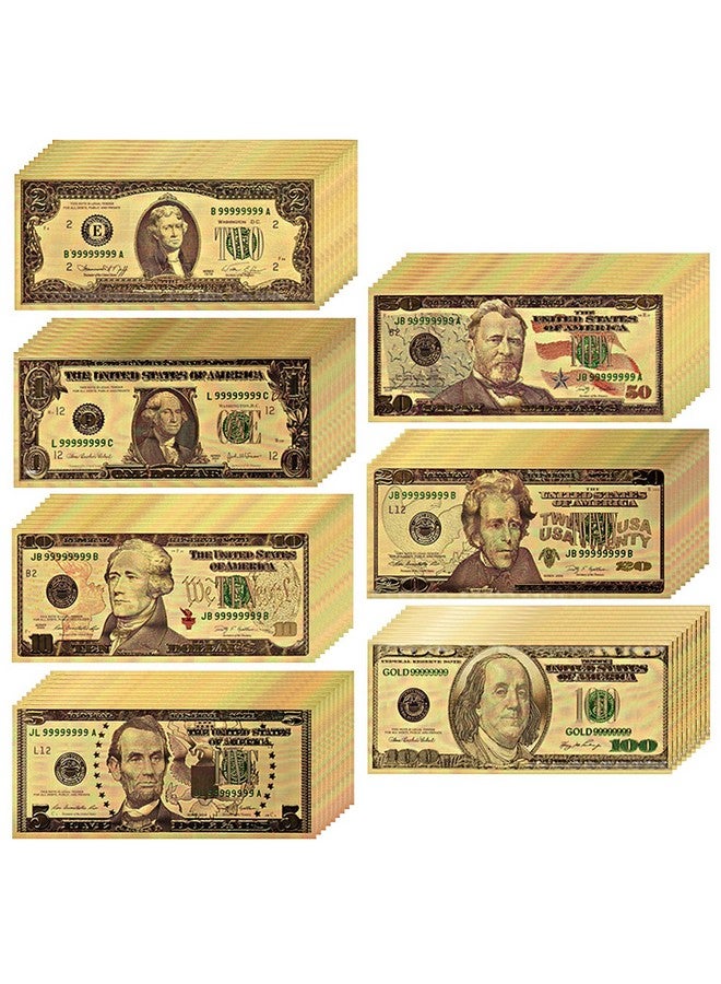 Usa President 125102050100 Dollar Bill Banknote 24K Gold Coated Legacy Limited Edition Chief Executive Banknote Bill Great Gift For Coin Currency Collectors And Republican (70 Pack)