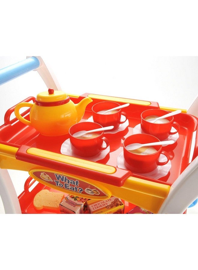 Afternoon Tea Time Trolley Cart Pretend Play Set For Tea Party