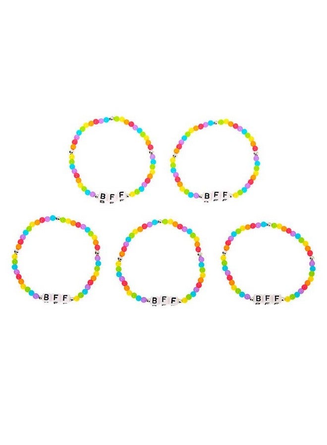 Rainbow Bead Stretch Friendship Bracelets 5 Pack