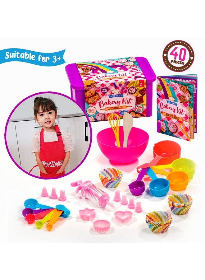 Little Baker'S Bakery Set 40Pc Kids Baking Set With Baking Utensils For Kids Apron And Recipes To Make Yummy Baked Goods Great Gift Idea