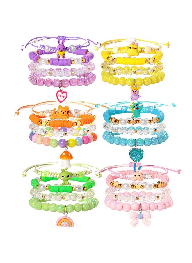 Bracelets For Girls 24Pc Colorful Beaded Stretch Bracelets For Little Girl Teen Girl Friendship Bracelet Bracelets Bulk Stackable Bracelets Cute Things For Girls
