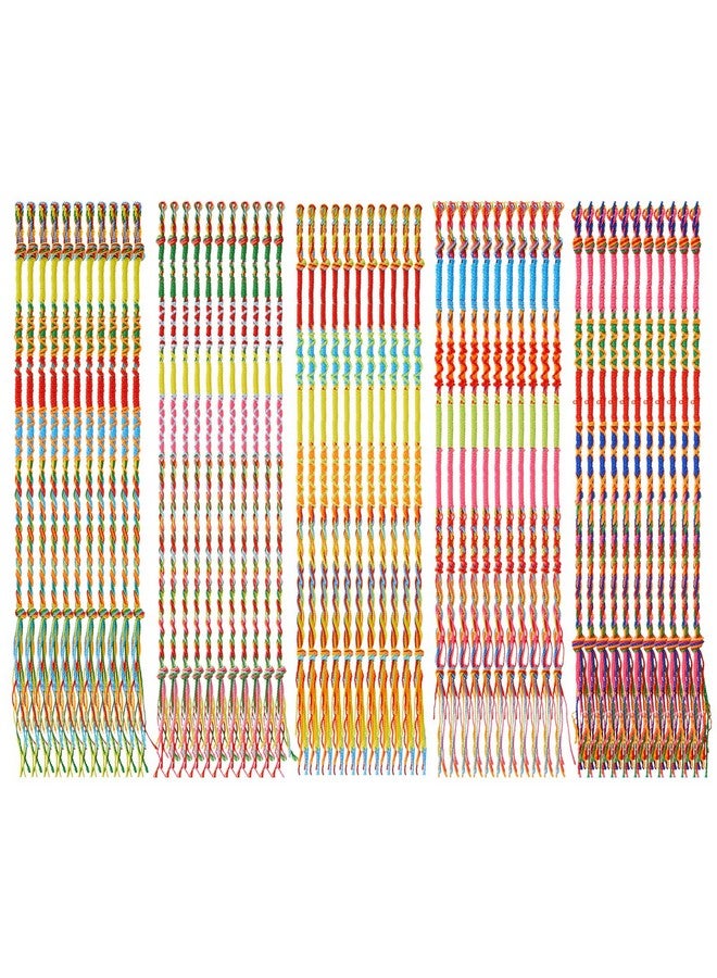 200 Pieces Friendship Bracelets Bulk Handmade Braided String Colorful Braid Friendship Cords Strand Bracelet Party Supply Favors For Girl Women Teen Birthday Gifts (Pattern Weave)