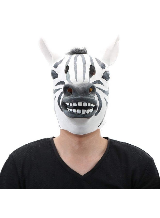 Latex Zebra Head Mask For Halloween Party Cosplay Costume Party Animal Mask