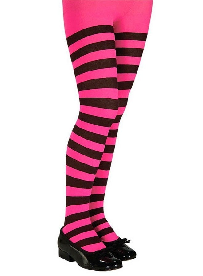Costume Co Child Pinkblack Striped Tights Costume Large