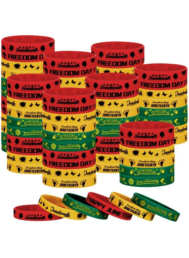 60 Pcs Juneteenth Rubber Bracelets Black History Month Party Favors Juneteenth Party Supply Decorations Silicone Juneteenth Wristbands For Black Freedom Day June 19Th 1865 Goodie Bag Stuffers