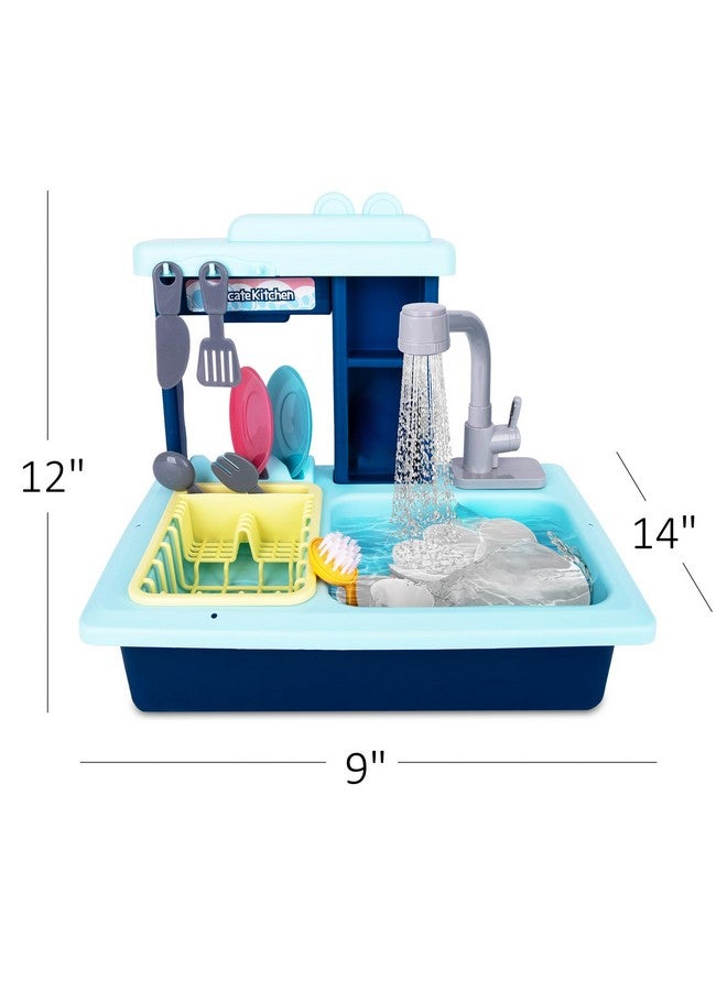 Sink Toy With Running Water And Color Changing Dishes 22 Piece Kids Kitchen Play Set Pumps Real Water Play Kitchen Sink With Drying Rack Dishes Toy Detergent Bottle Ages 3 4 5