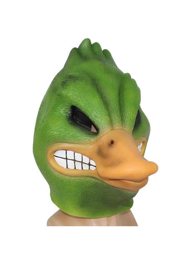 Angry Green Duck Latex Mask Elastic Lifelike Duck Sculpture Perfect For Performances And Novelty Fun Animal Headpiece