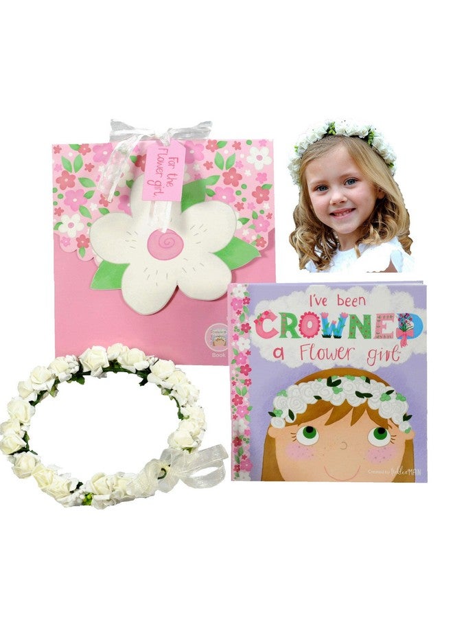 Flower Girl Gift Set Flower Girl Proposal Book With Floral Crown Headband Headpiece In Adorable Gift Box