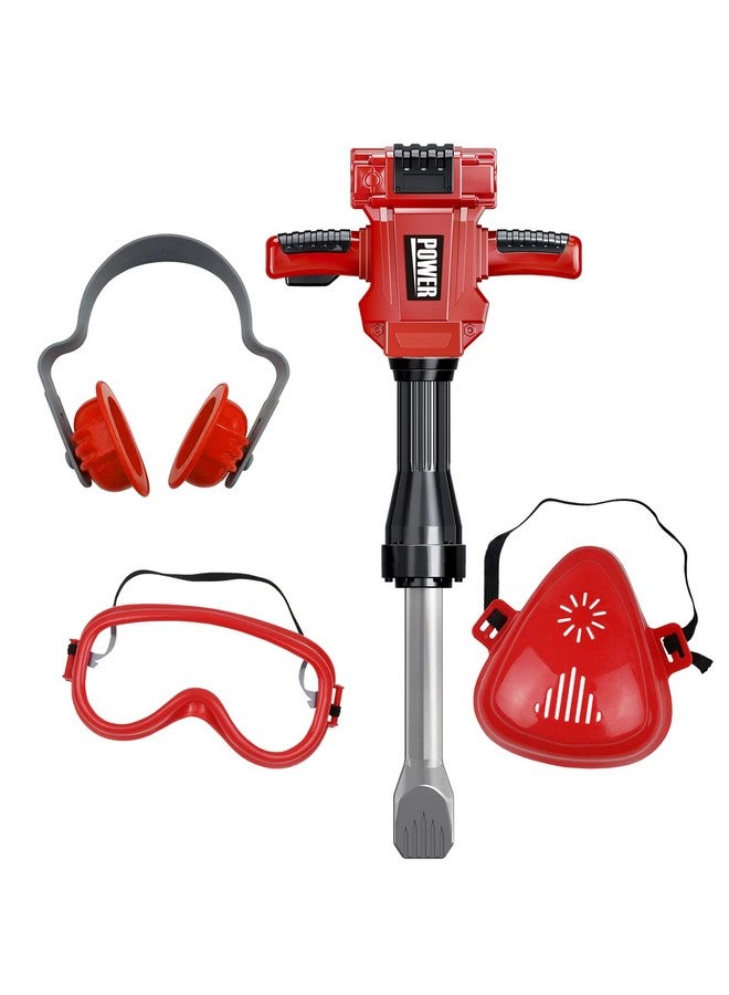 Kids Jackhammer Toy Drill Toddler Construction Tools And Equipments Includes Mask Safety Goggles And Earmuffs