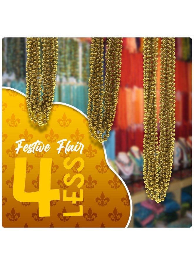 72Pack Gold Metallic Bead Necklaces Perfect Mardi Gras & Party Accessory Celebrations Team Colors