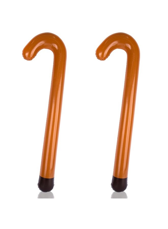 Large Inflatable Cane Prop Set Of 2 35 Inches Brown & Black Inflatable Kids Toy Canes Over The Hill Party Decorations And Supplies 100 Days Of School Costume Props