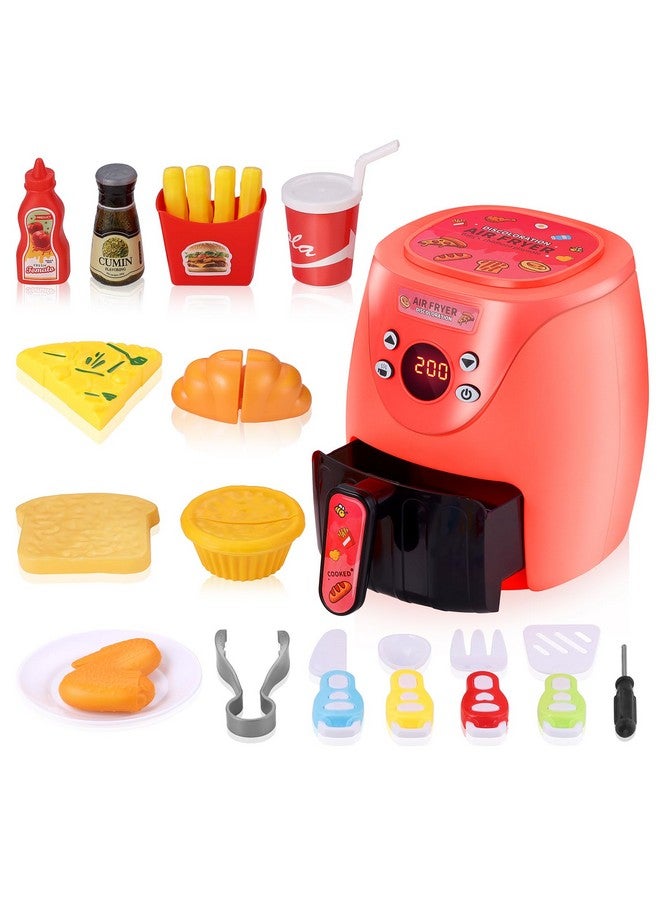 Toy Air Fryer Kids Play Kitchen Playset Accessorieschefs Pretend Play Food Toys Oven With Light & Sound And Play Food Grill Cooking Utensilscooking Toys For 38 Year Old Girls Boys Gift